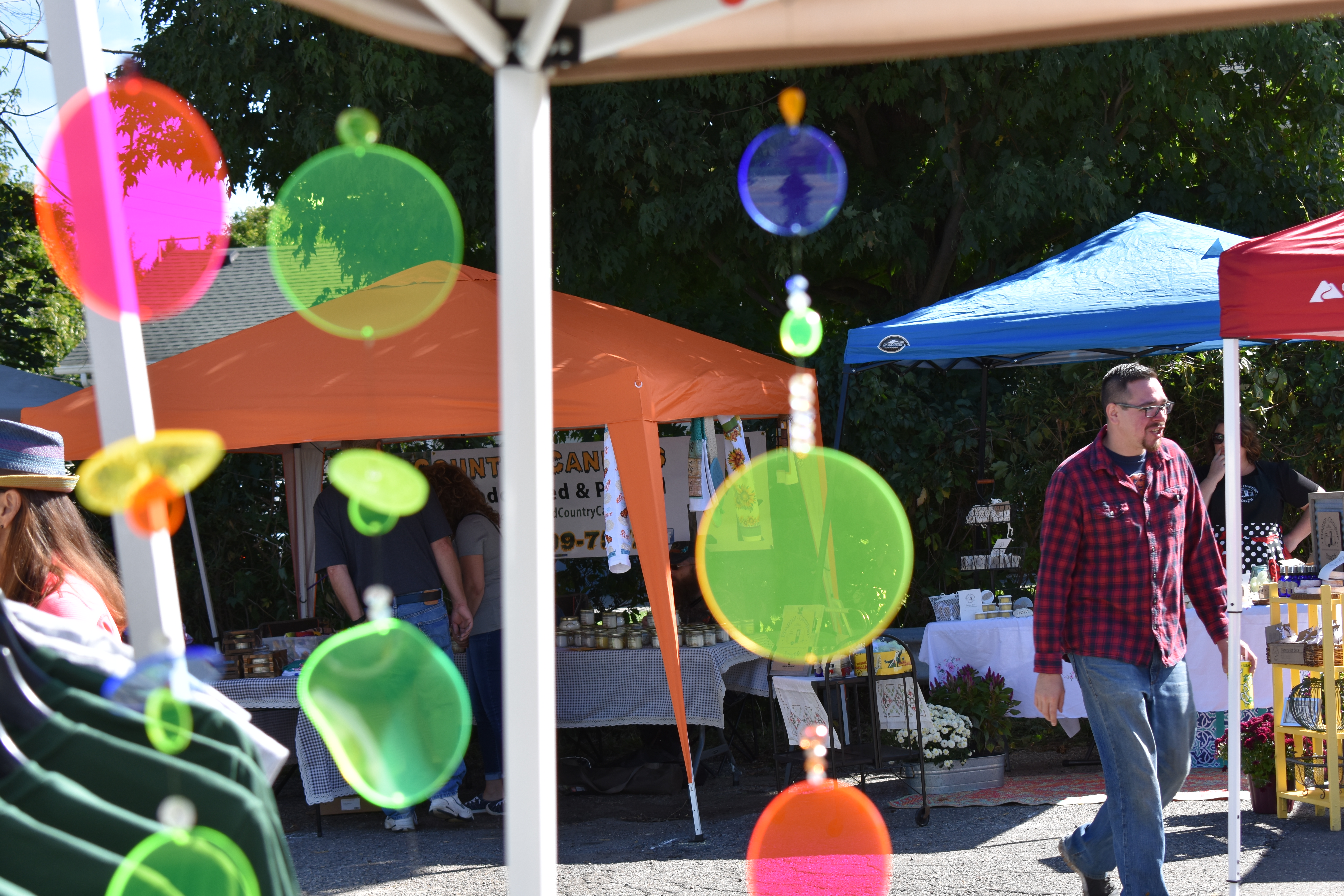 Colored glass hanging for sale